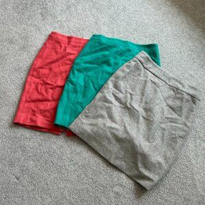 - J. Crew Lot of Three The Pencil Skirt Fall Winter Wool Blend US2   - B1655/7